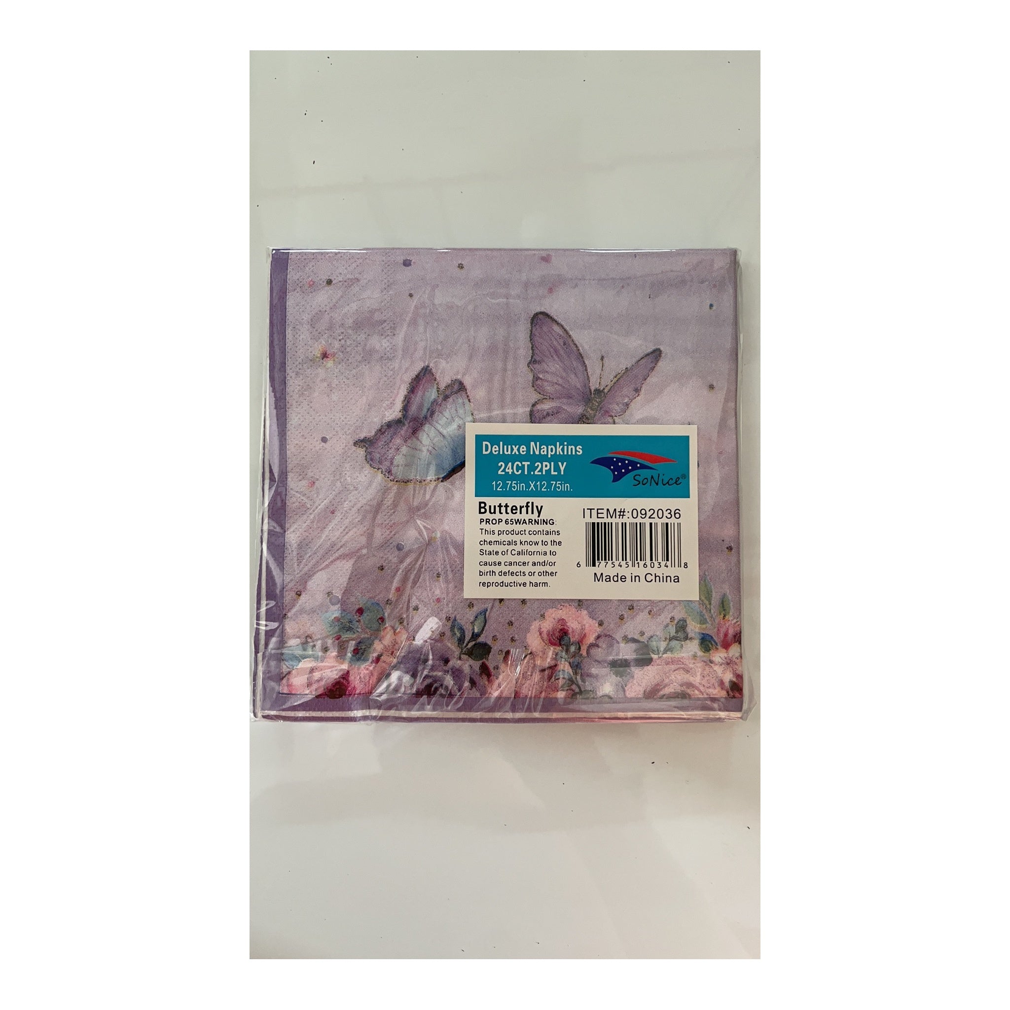 2Ply Npkn 24 ct Butterfly 24Pk/Cs